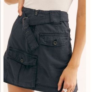 Free people black wash skirt utility style NWT